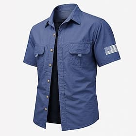 4 juillet 2026, 250e anniversaire Homme Drapeau Américain Chemise Chemise d'été Chemise Boutonnée Manche Courte Patriotique Quotidien Extérieur Fête Été Printe