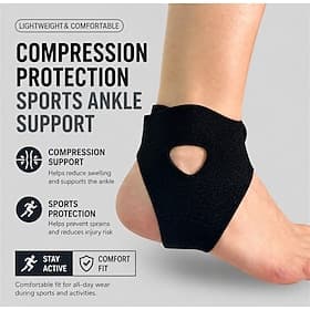 Attelle de cheville ultra-mince et respirante - bandage de cheville à compression ajustable avec talon ouvert - stabilisateur de cheville léger pour la récupér