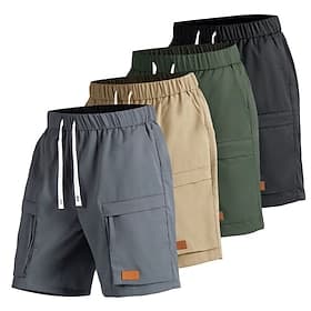 Homme Short cargo léger taille confortable Pantalon cargo Shorts Short décontracté Cordon de serrage Avec Poches Taille Élastique Uni Confort Séchage Rapide Lo