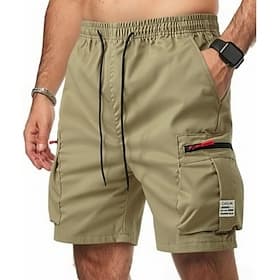 Homme Pantalon cargo Shorts cargo Shorts Shorts d'été Short décontracté Avec Poches Taille Élastique Pur Uni Séchage Rapide Sport Longueur Genou Occasionnel Ex
