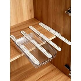 Lot de 2/4/8 glissières de tiroir auto-adhésives sans traces, rails de guidage télescopiques pour boîtes de rangement, idéaux pour améliorer vos tiroirs, acces