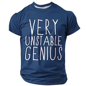 T-shirt graphique humoristique et sarcastique pour homme, motif « génie instable », manches courtes, col rond, style décontracté, tailles S, M, L, XL, XXL, XXX