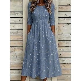 Pâques Femmes Robe Midi Robe fourreau Vacances Occasionnel Boho Quotidien Robe d'Été Robe de Printemps Coupe régulière Fleuri Graphique Manche Courte Col ras d