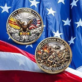 Pièce commémorative pour vétérans de la guerre du Vietnam, pièce militaire de collection, cadeau patriotique en hommage au courage héroïque des vétérans