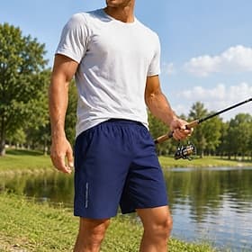 Homme Actif Shorts Short décontracté Short athlétique Avec Poches Taille Élastique Pur Uni Couleur Pleine Séchage Rapide Sport Au dessus des genoux Extérieur E