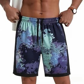Homme taille confortable Shorts Short décontracté Avec Poches Taille Élastique Graphique Confort Séchage Rapide Longueur Genou Extérieur Plage Vacances Vacance