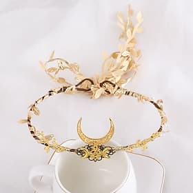 Rétro Vintage Médiéval Renaissance accessoire Princesse Déesse Fée Feuille Déguisement Femmes Halloween Carnaval Foire de la Renaissance LARP Festival Adulte a