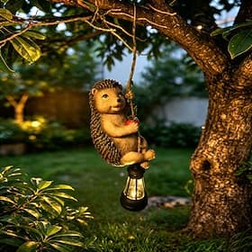 Lampes solaires d'extérieur pour jardin – lanternes suspendues étanches en forme d'animaux (lapin, hérisson, koala, écureuil, tortue) sur une liane, pour terra