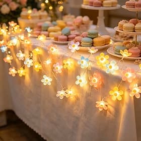 Guirlande lumineuse romantique à fleurs de cerisier, 2 m, 20 LED, style rustique, pour décoration intérieure (mariage, anniversaire, chambre, salon, balcon). F