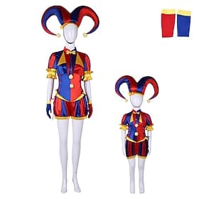 Cirque de l'horreur Clown Bouffon Costume élégant Cosplay Costumes de jeux vidéofor Enfant Adulte Femmes Halloween Carnaval Performance Comic-Con Salon de l'An