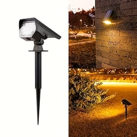 Projecteur solaire extérieur 1/2 pièces, 24 LED, trois niveaux de luminosité, pour l'éclairage de pelouse, allée, jardin et cour.