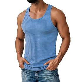 Homme Débardeur Sous-Vêtements T-shirt sans manches Débardeur Musclé Sans manches Col ras du cou Col Rond Été Uni Mode Designer Muscle Pur Occasionnel Extérieu
