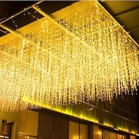 Guirlande lumineuse LED en forme de stalactites, rideau lumineux étoilé pour fenêtre, décoration de mariage, chambre, jardin, terrasse, intérieur/extérieur