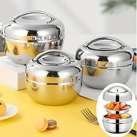 Boîte à lunch isotherme double paroi en acier inoxydable, boîte bento étanche pour adultes et enfants, contenant isotherme réutilisable pour les employés de bu