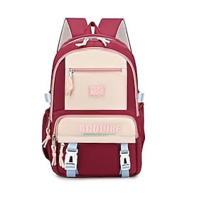 Sac à dos scolaire pour étudiant, en polyester imperméable, avec de grands compartiments pour ordinateur portable, disponible en plusieurs couleurs, idéal pour