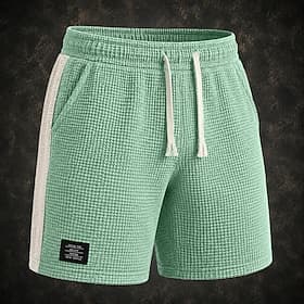Homme Short gaufré Shorts Short décontracté Patchwork Bloc de Couleur Uni Confort Respirant Au dessus des genoux Occasionnel Extérieur Plage Vacances Mode Vert