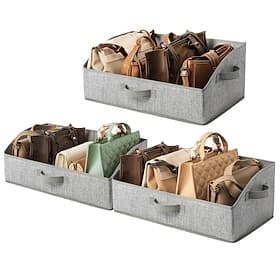 Lot de 1/2/3 bacs de rangement en tissu avec couvercles, boîtes de rangement non tissées pour l'organisation des placards, des chambres et du salon, conteneurs