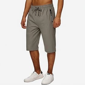 Homme Short athlétique Shorts Shorts d'été Shorts de plage Short décontracté Avec Poches Taille Élastique Uni Respirant Longueur mollet Extérieur Vêtements de