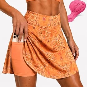 Femmes Rétro Motif Floral Jupe-short de cyclisme Vélo Jupe Coupe Slim Des sports Écran solaire Résistant aux UV Coussin 3D Séchage Rapide Orange Vêtement Tenue