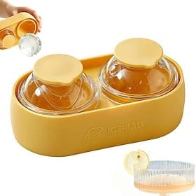 Moules à glaçons sphériques en silicone à 2 cavités pour whisky, moule à glaçons ronds, moule à glaçons sphériques pour bourbon Moule à glaçons en silicone réu