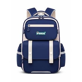 Sac à dos scolaire pour enfants, en polyester imperméable, grande capacité, avec plusieurs compartiments, bretelles réglables, panneau dorsal respirant, élémen