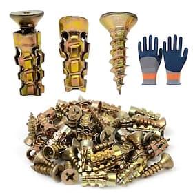 Jeu de vis à expansion courtes 6×14 mm, chevilles d'expansion courtes pour la réparation des charnières de meubles Réparation de filetage endommagé, jeu de 30/