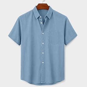 Chemise homme Softfade™ décontractée 100 % coton délavé à l'acide, teinte en pièce, blanc, rose, bordeaux, kaki, vert militaire, manches courtes, col uni, poch