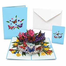 Carte pop-up papillon 3D, carte de vœux florale pour femme, maman, grand-mère, épouse - cadeau en papier fait main pour la fête des mères, un anniversaire, un