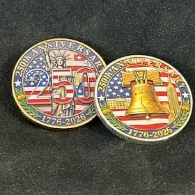 5 pièces commémoratives du 250e anniversaire de l'Amérique, 1776-2026, pièce patriotique du semi-quincentenaire des États-Unis, Statue de la Liberté Cloche de