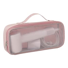 Sac de rangement pour sèche-cheveux, fixation murale sans perçage, idéal pour les voyages, filet de rangement transparent pour cosmétiques et fers à friser, ca