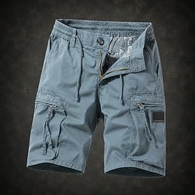 Homme taille confortable Pantalon cargo Shorts cargo Shorts Short décontracté Avec Poches Taille Élastique Uni Couleur Pleine Longueur Genou Occasionnel Extéri