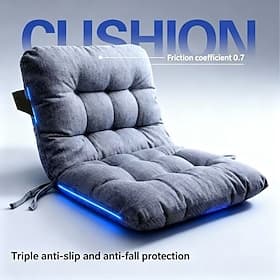 Coussin de chaise antidérapant monobloc avec dossier, coussin d'assise doux et respirant pour chaises de bureau ou de salle à manger, coussin intégré confortab