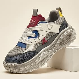 Homme Sportif Occasionnel Quotidien Cuir PU Maille Confortable Antidérapant Souple À lacets Marron / Bleu Beige / Blanc Noir Été Printemps Toutes saisons