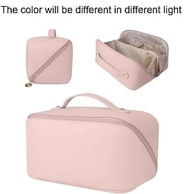 Trousse de maquillage de voyage extensible grande capacité, sac de rangement organisateur de bagages avec compartiments zippés, étui cosmétique portable pour a