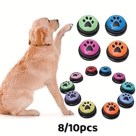 Lot de 8/10 boutons de dressage pour chiens avec enregistreur, jouets de communication pour chiens, boutons parlants avec motif griffes mignonnes, accessoires