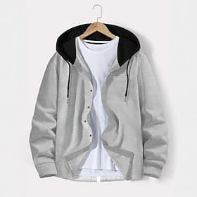 Homme Couleur Unie Sweat à capuche Pull à capuche décontracté Printemps Automne Avec Poches Bloc de Couleur Avec capuche manche longue Coupe-vent Chaud Mode Ra
