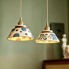 19.5 cm Design Unique Suspension Métal Céramique Électroplaqué ancien Contemporain 110-265V