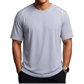 Homme T-shirt Manche Courte Col ras du cou Été Couleur Unie Sports Séchage Rapide Bande réfléchissante Occasionnel Extérieur Bleu gris Noir Blanche T-shirt hau