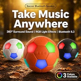 Enceinte Bluetooth créative inspirée de la Coupe du monde de football 2026, ballon de football de 85 mm avec lumières RGB, rechargeable par USB, mini enceinte