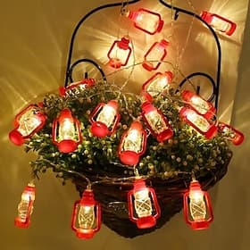 Guirlande lumineuse solaire LED pour décoration extérieure (terrasse, jardin, maison de vacances, intérieur), mini guirlande lumineuse à kérosène