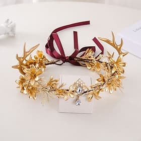 Rétro Vintage Médiéval Renaissance accessoire Princesse Déesse Fée Floral Déguisement Femmes Halloween Carnaval Performance Foire de la Renaissance LARP Adulte