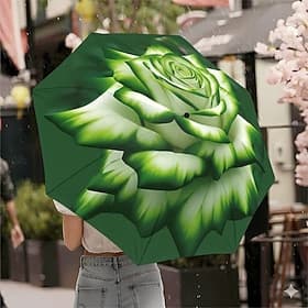 Parapluie pliant de voyage à motif floral, parapluie portable à ouverture et fermeture automatiques offrant une protection solaire, conception compacte et coup