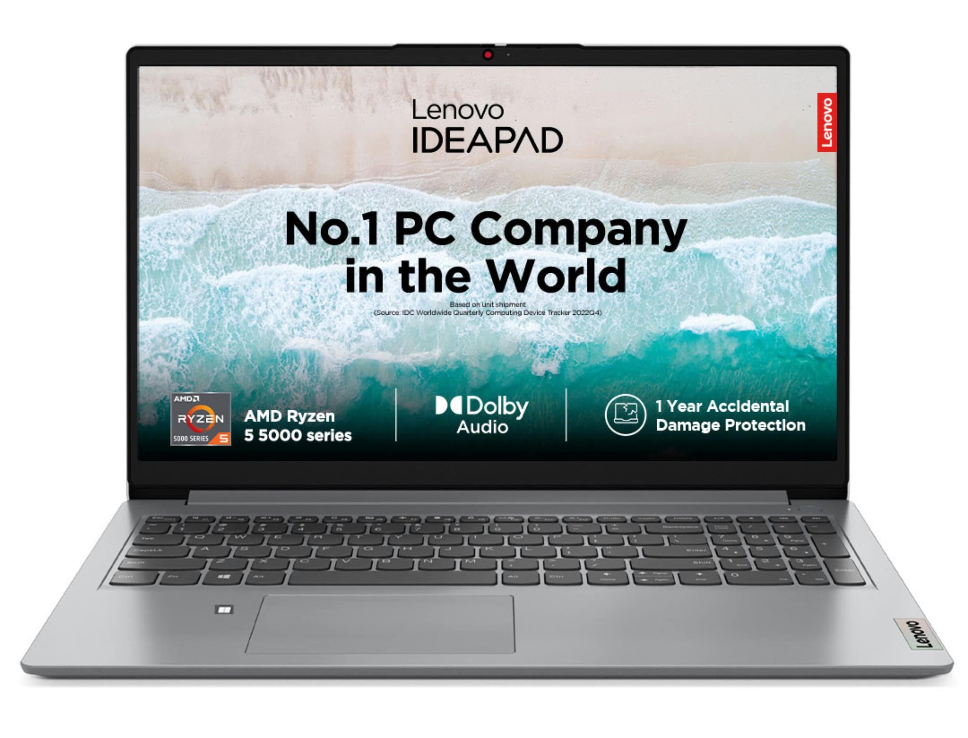 Lenovo Ideapad 1, Cloud Grey - Laptop - AMD Ryzen™ 5 5500U - 512 GB SSD - 8 GB RAM - Windows 11 Home | 82R4XA14IN
