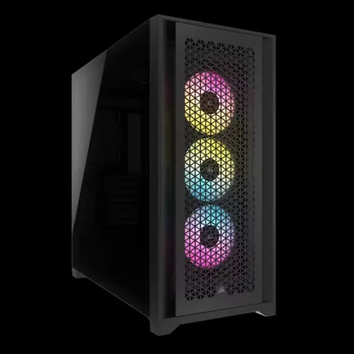 CORSAIR iCUE 5000D RGB AIRFLOW Mid-Tower Case, Black - 3x AF120 RGB ELITE Fans - iCUE Lighting Node PRO Controller - High-airflow Design