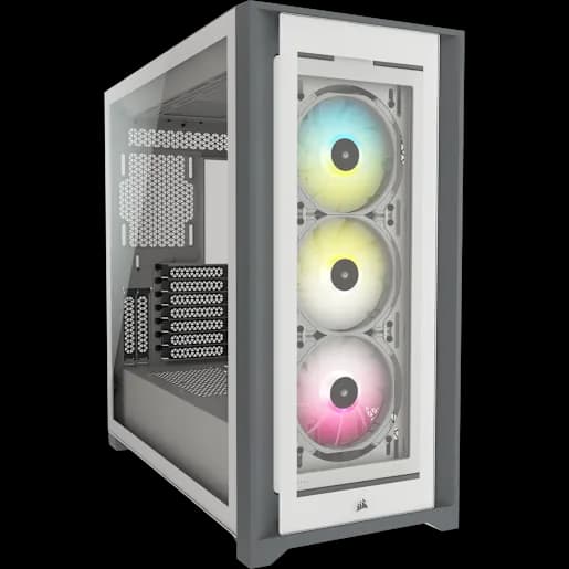 CORSAIR Smart case PC ATX mid-tower in vetro temperato iCUE 5000X RGB, bianco