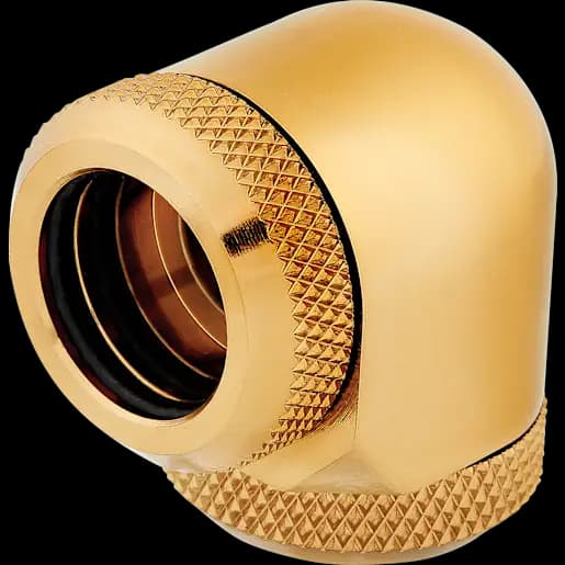 CORSAIR Raccordo diametro esterno 14 mm 90° Hydro X Series XF Hardline Pacco da due - Oro