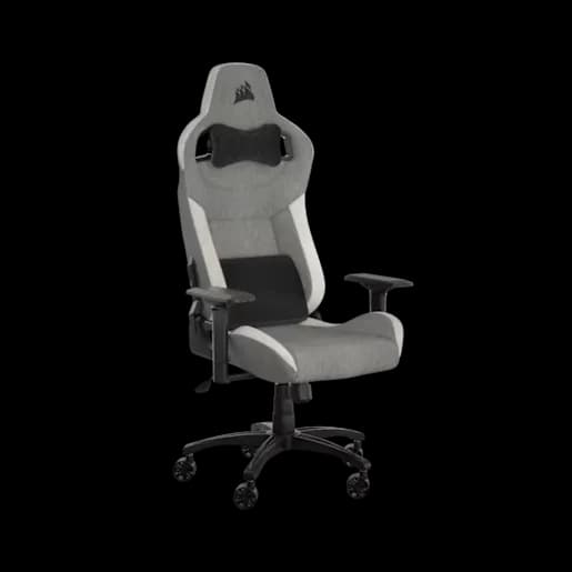 CORSAIR Sedia gaming T3 RUSH (2023) in tessuto - Bianca/Grigia