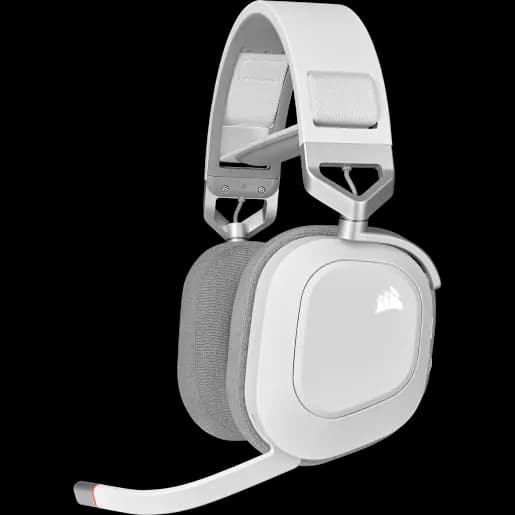 Cuffia gaming con microfono CORSAIR HS80 RGB WIRELESS Premium con audio spaziale - colore bianco (EU)