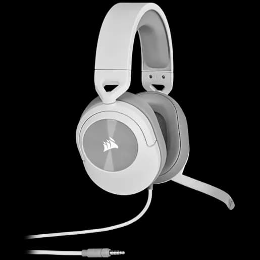 CORSAIR Cuffia gaming cablata con microfono HS55 STEREO - Bianco (EU)