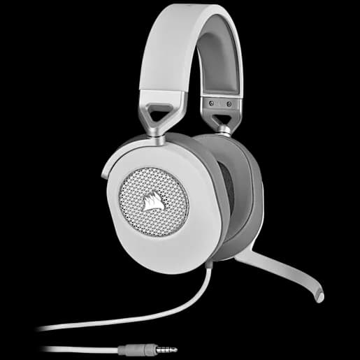 CORSAIR Cuffia gaming cablata con microfono HS65 SURROUND - Bianco (EU)